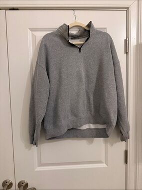 Women’s Lightweight Heather Gray Half-Zip Sweater